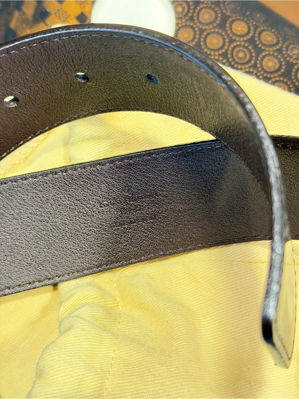 Louis Vuitton Vernis Patent Belt in Deep Bordeaux with Gold LV Buckle